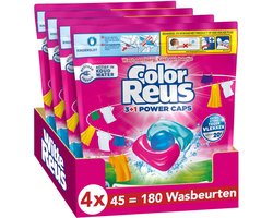 Product afbeelding van Witte Reus Color Reus Wasmiddelcapsules 3+1 Power Caps Gekleurde Was - 4 x 45 stuks - Voordeelverpakking