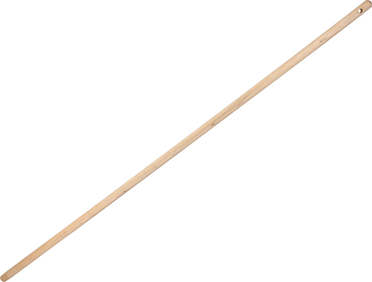 Goedkoopste Buemag Bezemsteel universeel - hout - 130 cm - D24 mm - met klem-uiteinde - ophang oog
