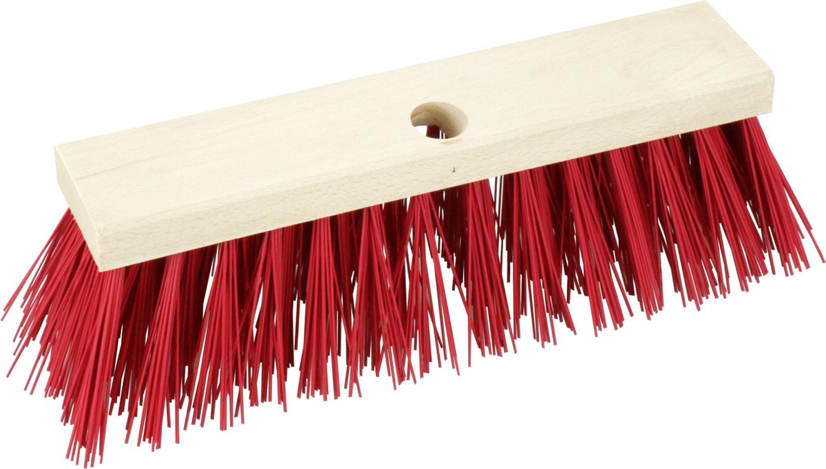 Goedkoopste Buemag Bezemkop - Elaston - rood - hout - hard - 30 cm - 24mm - straatbezem/buitenbezem