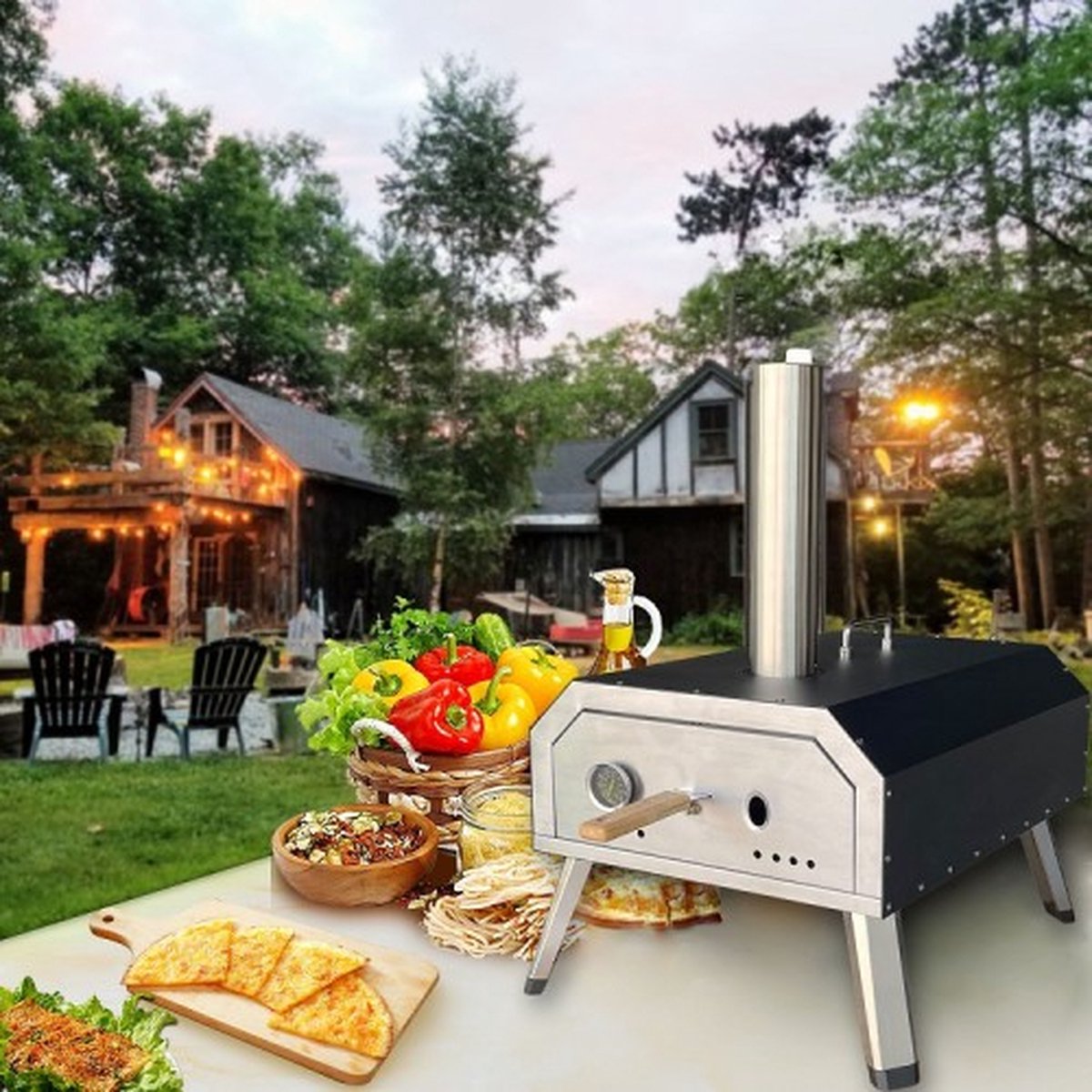 Warmfire Outdoor Pizzaoven Nero Met Gratis Accessoires