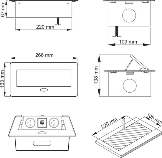 Legrand verdeelstekker 3-voudig schuko wit-grijs 16A (694520