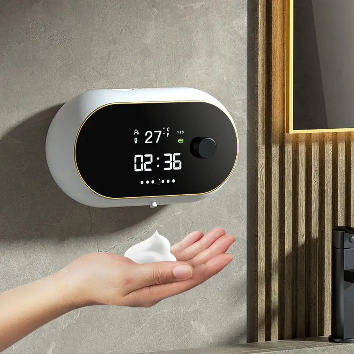 BBNK Store Automatische Zeepdispenser Zeeppompje Oplaadbaar Foam Technologie Infrarood Sensor 450 ML Wit