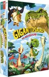 Doos van het bordspel Gigantosaurus: The Adventure Game met illustratie van dinosaurussen in een bos.