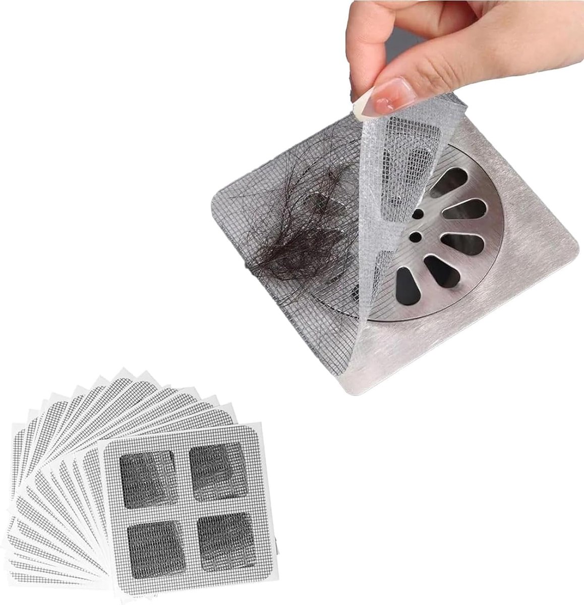 Goedkoopste 50 stuks - Wegwerp anti-haar kleverige filters voor afvoeren, douche- en badhaarfilters, afvoerbeschermende gootsteenfilters, zelfklevende filters