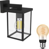 Bol.com Philips Hue Bellini Wandlamp voor Buiten Neerwaarts (Zwart) - Buitenlamp - E27 - Warmwit Licht - Hue White Filament aanbieding