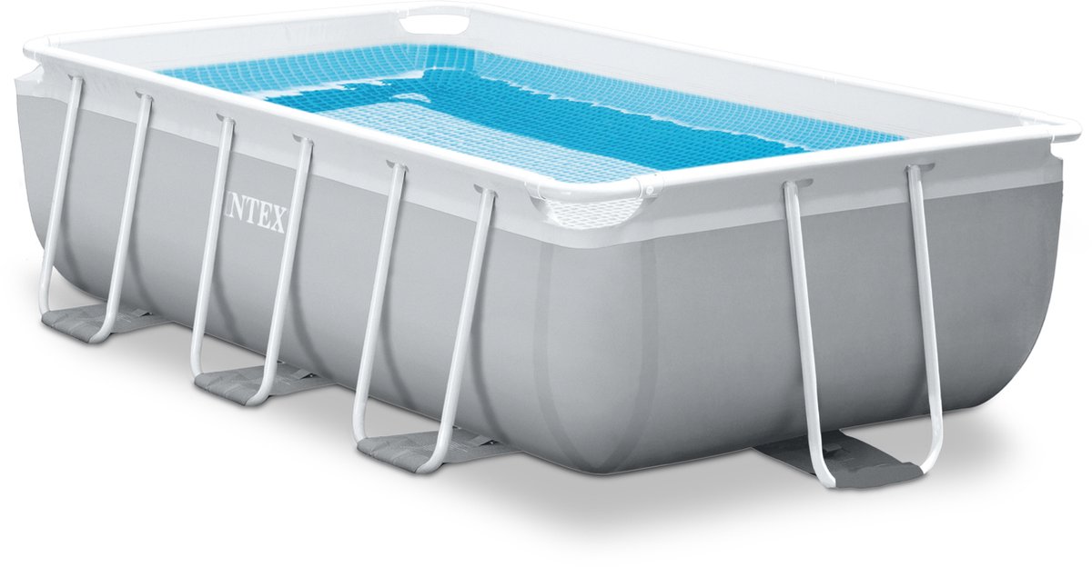 Intex Opzetzwembad - inclusief pomp en trap - Prism Frame - 300X175X80 cm - Grijs