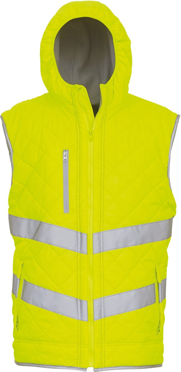 Yoko Kensington - Hi-Vis hoodied gilet YHV007 - Hi Vis Yellow - L