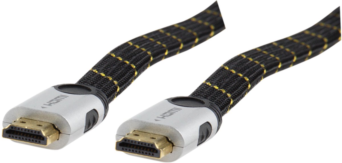 HDMI 1.3 Platte Kabel met Metalen Plug, 1.5m