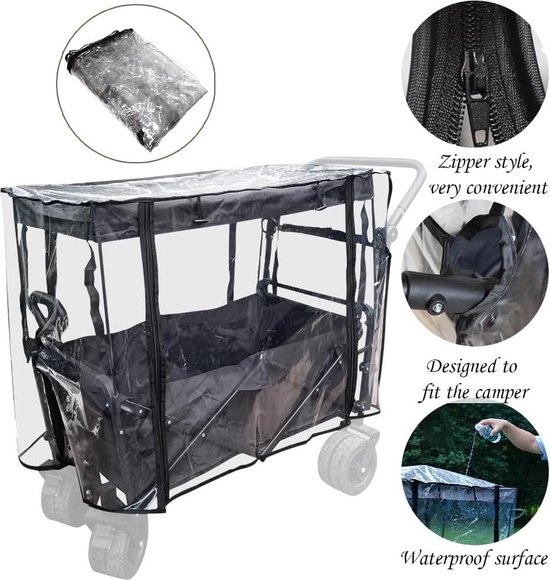 Opvouwbare regenbescherming 110 x 74 cm - transparante regenhoes met ritssluiting — afbeelding 5