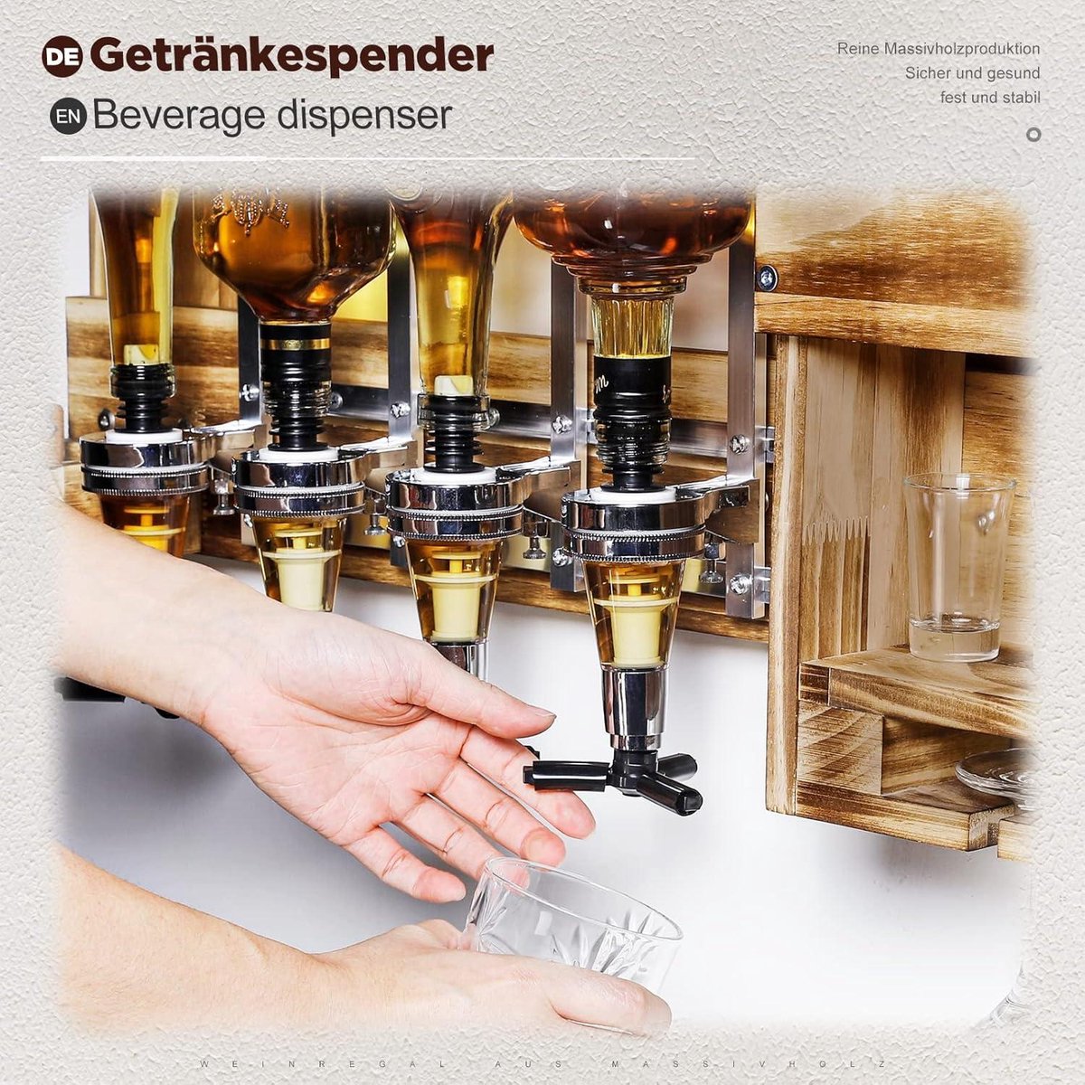 Flaschenhalter Wandmontage, Doppelkopf Dispenser Flaschenhalter für 2 Flaschenhalter Wandmontage, Doppelkopf Dispenser Flaschenhalter für 2