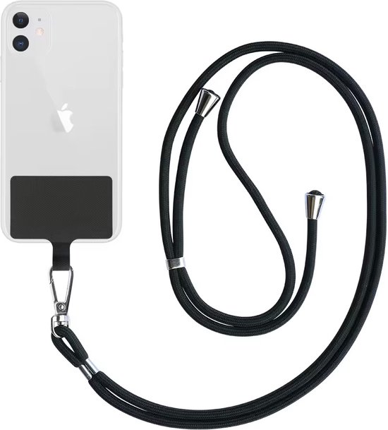Reownest 1 x telefoonkoord universeel, mobiele telefoonkoord met 1 patch, anti-verlies draad, natuursteenhanger, compatibel met smartphones voor