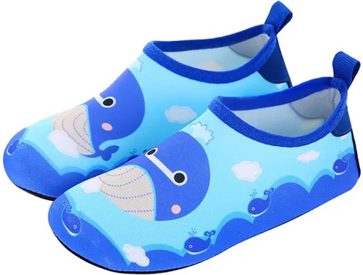 ATTREZZO® Waterschoenen - Kinderen - maat 29/30 - Blauw met Walvis