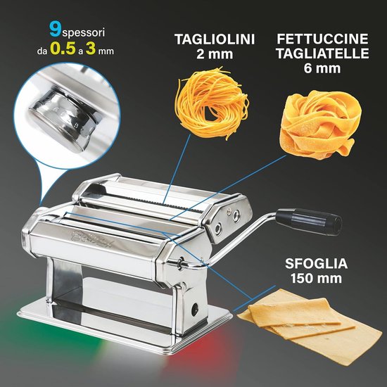 150 RVS Pasta Machine - Italiaanse Keukenhulp van Marcato — afbeelding 2