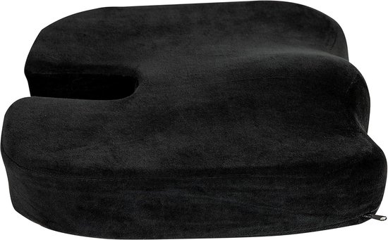 Coussin d'assise pour chaise de bureau - Mousse à mémoire de forme certifiée CertiPUR-US - Zwart - Comfort ergonomique