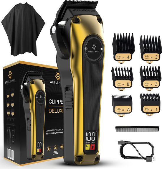 Wellshave Tondeuse Mannen Deluxe - Trimmer voor Hoofd & Baard - Tondeuse Mannen Hoofdhaar - Haartrimmer Mannen - Haar tondeuse - Trimmer - Vaderdag Cadeau