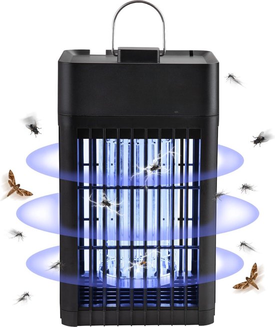 AILEDA Anti-muggenlamp, muggenmoordenaar, muggenlamp, uv-lamp, elektrisch vliegengaas met licht, voor huis, tuin, binnen, keuken, vlinders (4 stuks