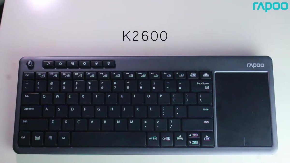 Rapoo - k2600 - draadloos - toetsenbord - touchpad - multimedia - tv