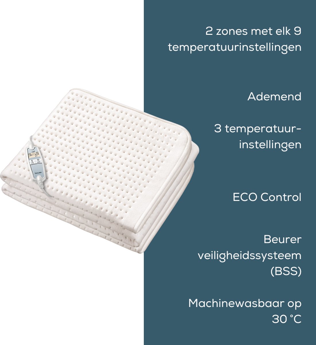 Afbeelding 2 van Beurer UB 100 Elektrische Onderdeken 198x92cm 65W
