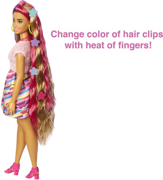 Barbie Totally Hair Doll - Paars, roze - Barbiepop — afbeelding 2