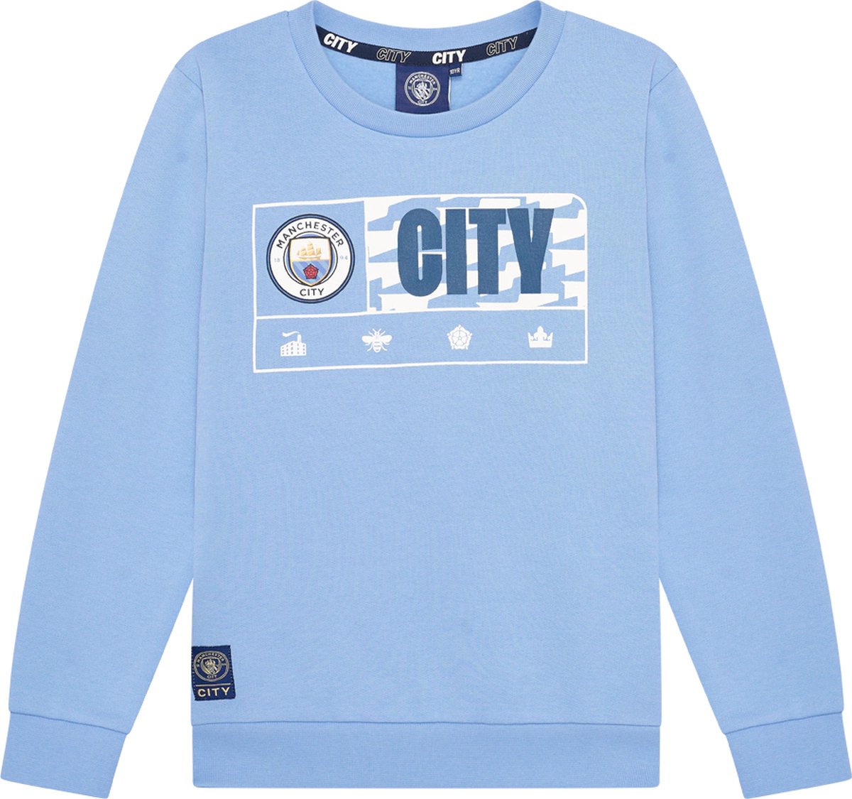 Manchester City Sweater Kinderen - Maat 116 t/m 164 - Man City Trui - Jongens en Meisjes - Blauw - Manchester City Fanmerchandise