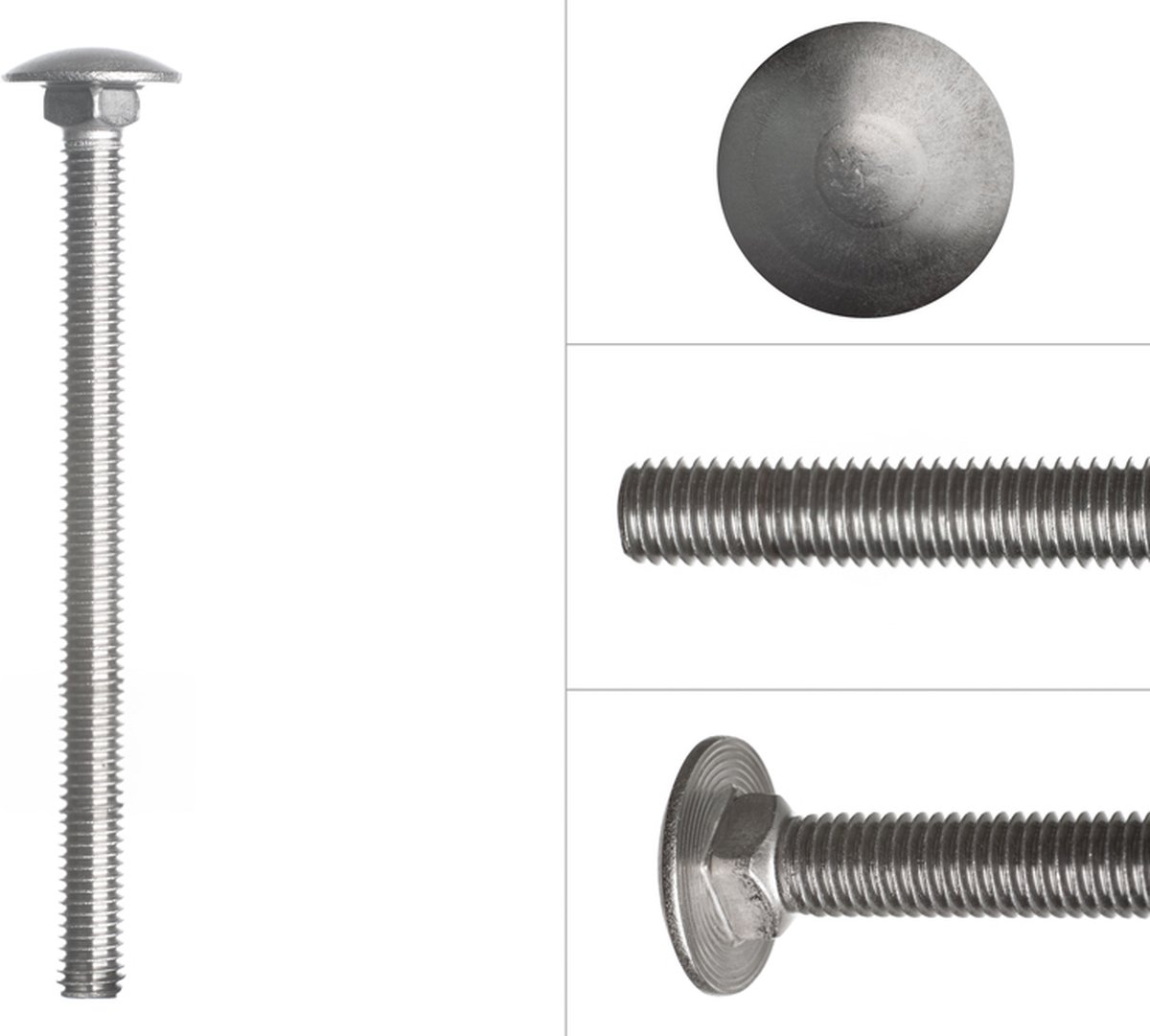 Slotbouten RVS M6 x 90 mm | 50 stuks