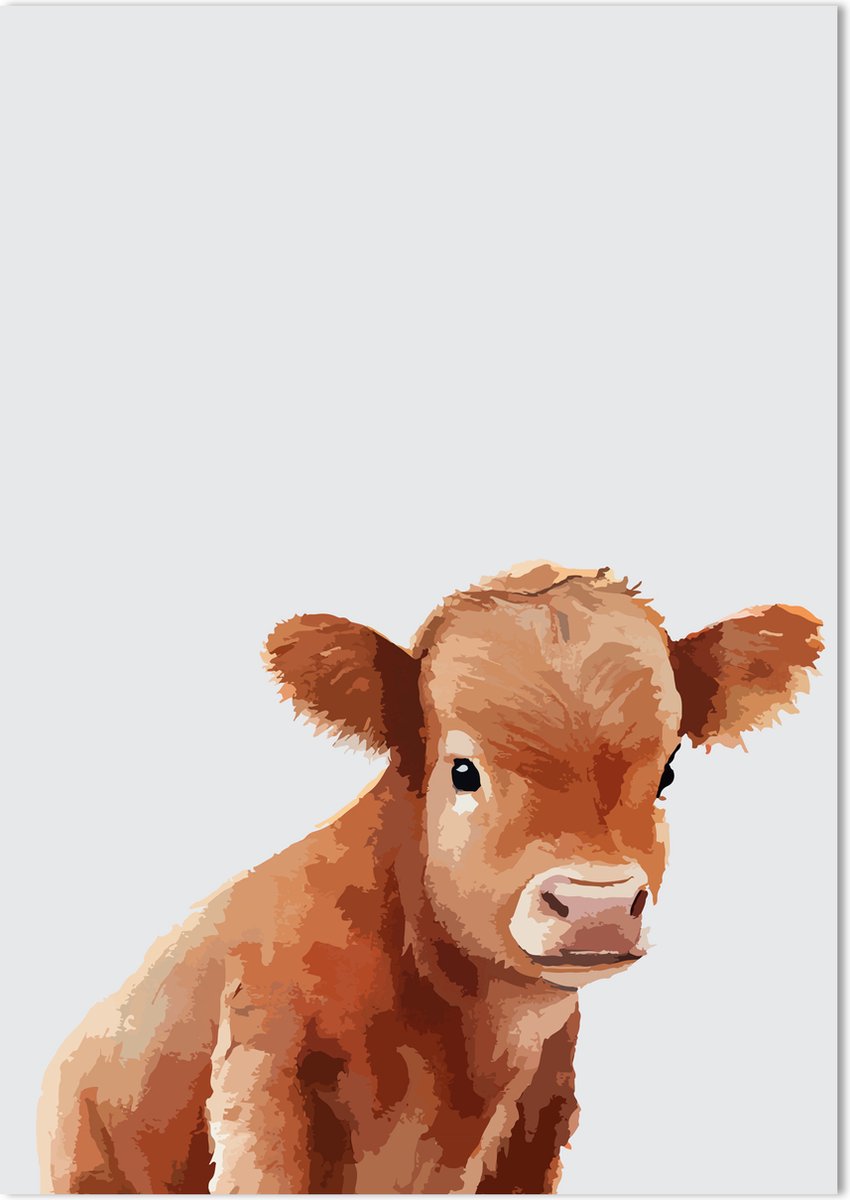 Buffel Poster 70 x 50 cm - Poster Kinderkamer - Dierenposter - Babykamer decoratie