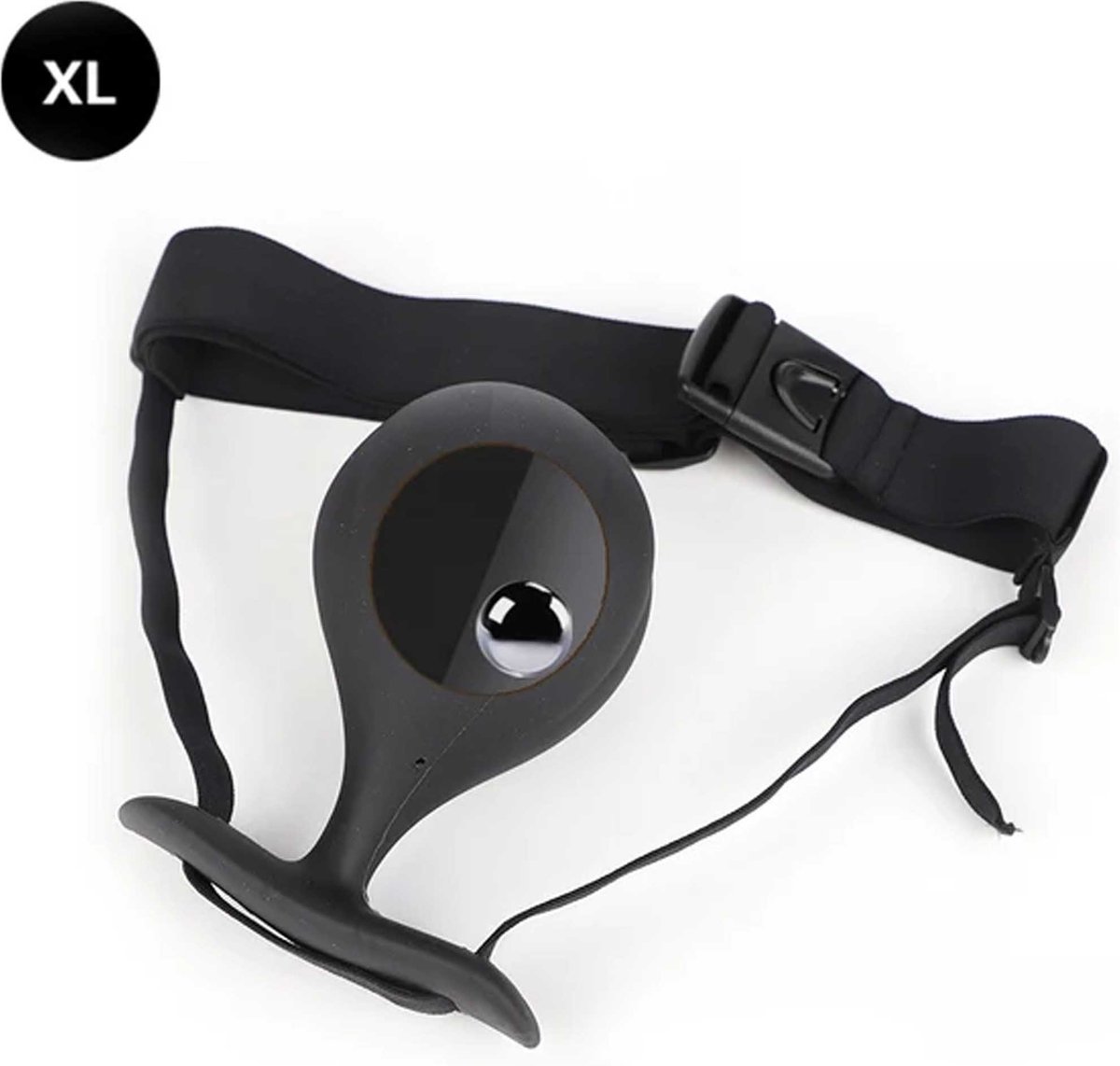 Goedkoopste Draagbare buttplug met verstelbare riem - Inclusief metalen vibrerende bal - Grote anale bal XL - Siliconen - Wearable - Verschillende maten