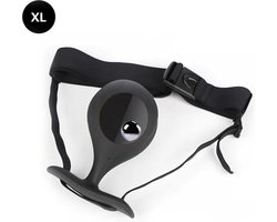 Draagbare buttplug met verstelbare riem - Inclusief metalen vibrerende bal - Grote anale bal XL - Siliconen - Wearable - Verschillende maten