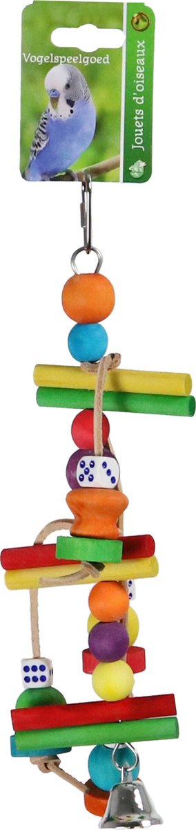 De Boon Slinger Hout + Leren Slierten + Bel 30CM