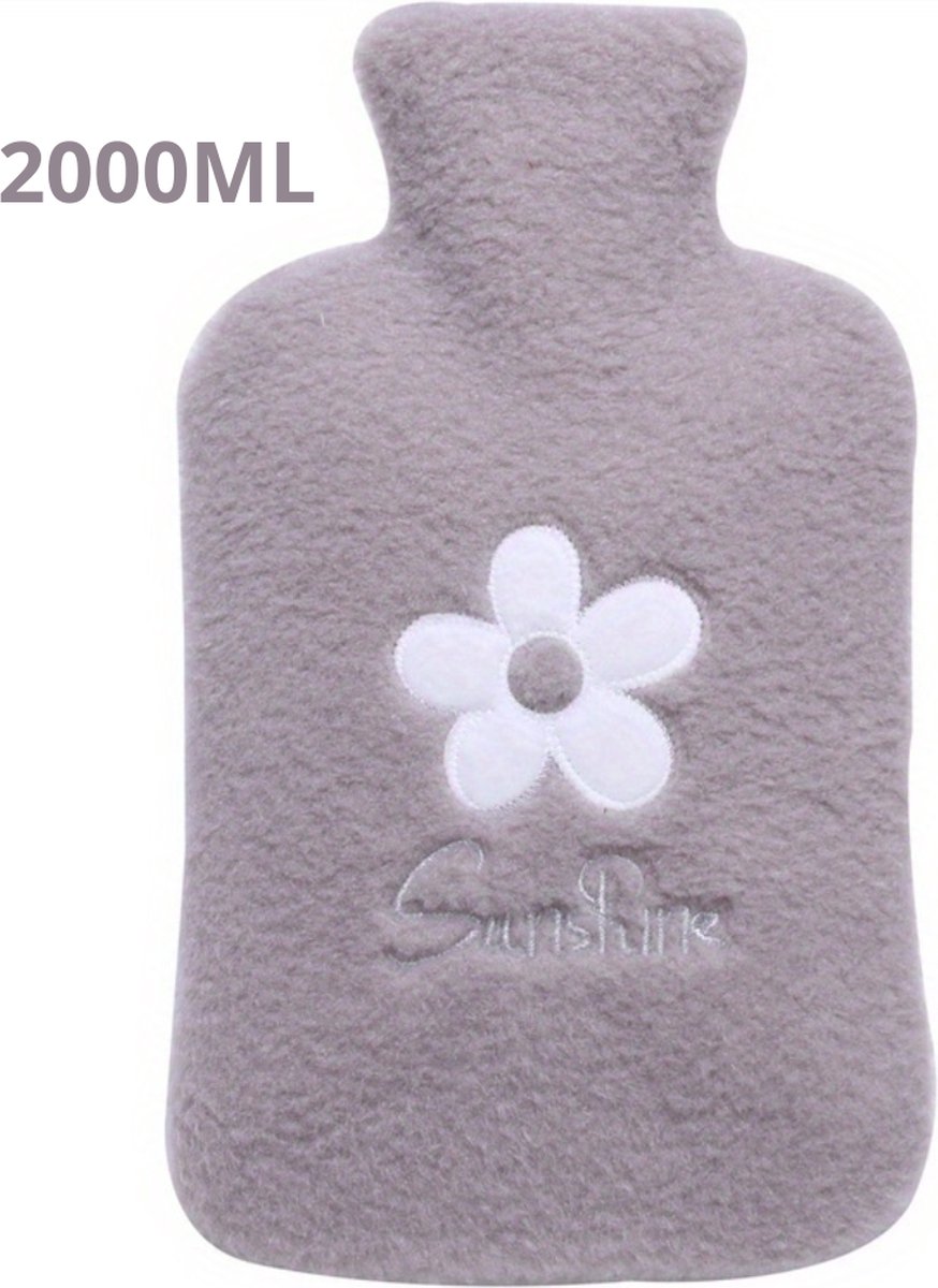 Goedkoopste Nivard Warmwaterzak - Knuffel Kruik - Warmwaterkruik - Warmtekussen - Warmtekruik - Bag - 2000ML - Grijs