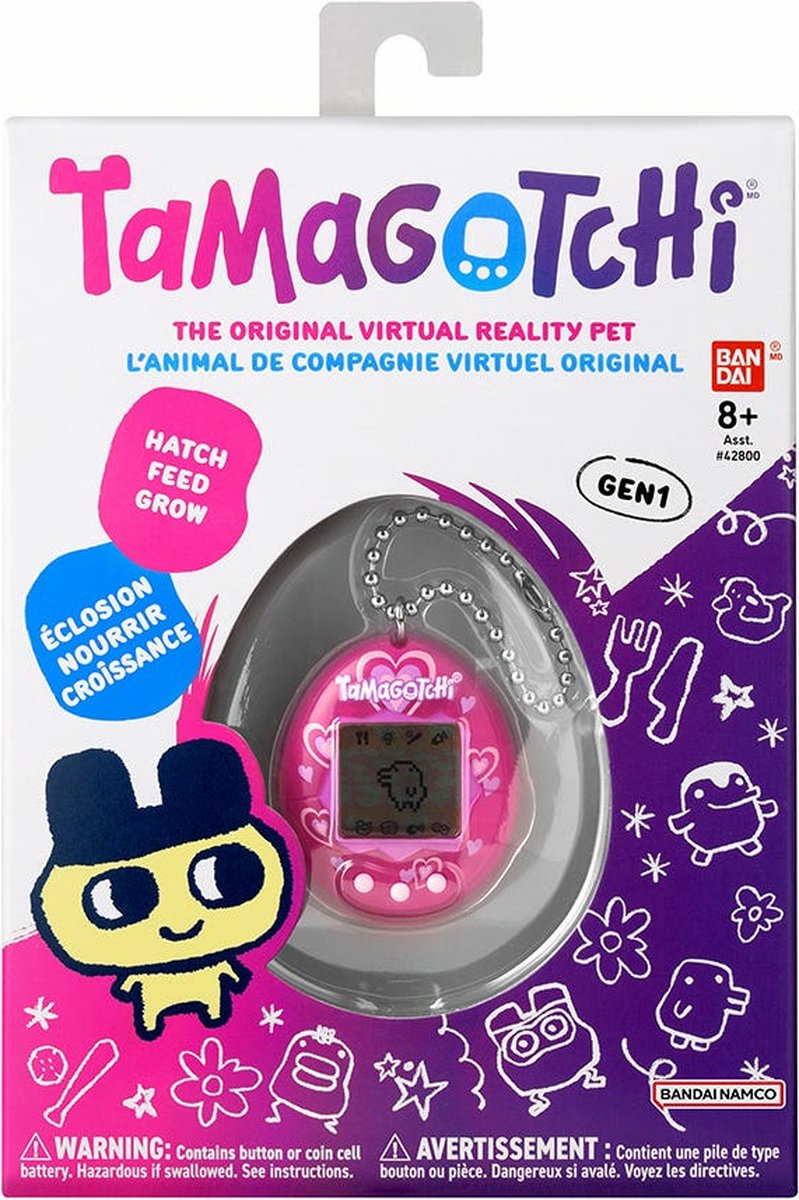 Bandai Tamagotchi Original Color Collection – Roze Virtueel Huisdier – Italiaanse Versie – Interactief Speelgoed Voor Kinderen Vanaf 8 Jaar – Incl. Batterij