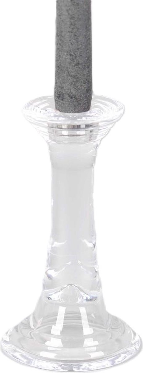 Rasteli Kaarsenhouder-Kandelaar voor tafelkaars Glas D 9 cm H 16 cm Voordeelaanbod per 2 stuks