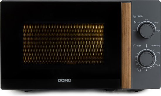 DOMO DO2920 Solo Microgolfoven “Wood You” - Magnetron - 20 L - 700 watt - Grijs - Houtlook Handvat