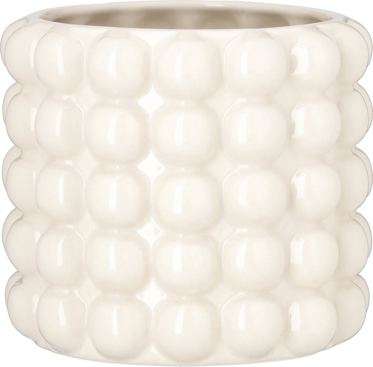 Blokker bloempot Bubble Creme 16x14cm