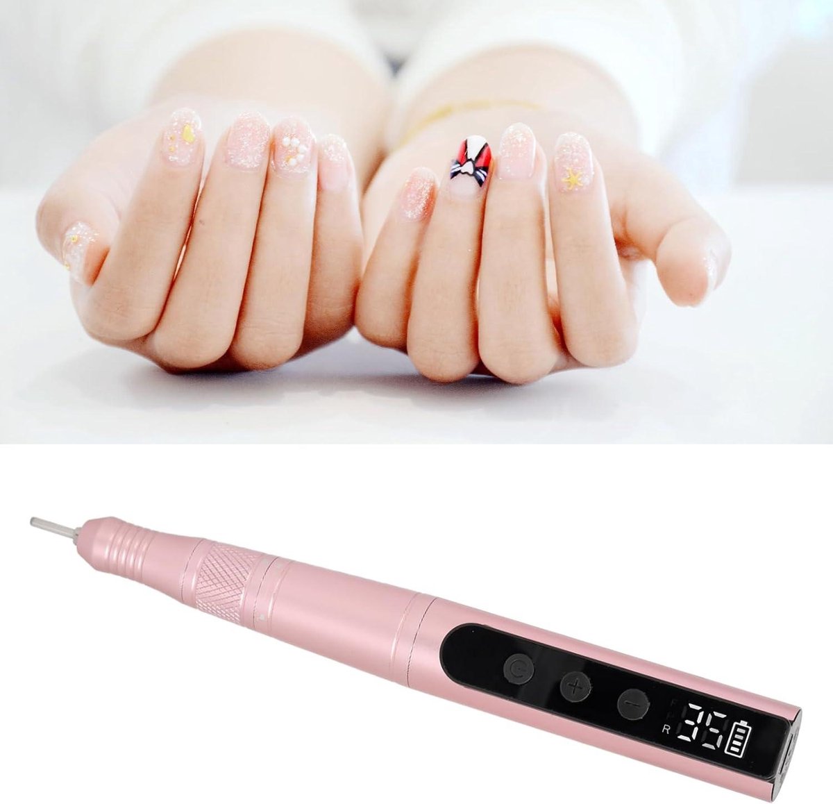 Goedkoopste Portable Electric Nail Drill Nail Sharpener - 35000rpm Rechargeable Manicure Pedicure Pen Efile Set - Pink