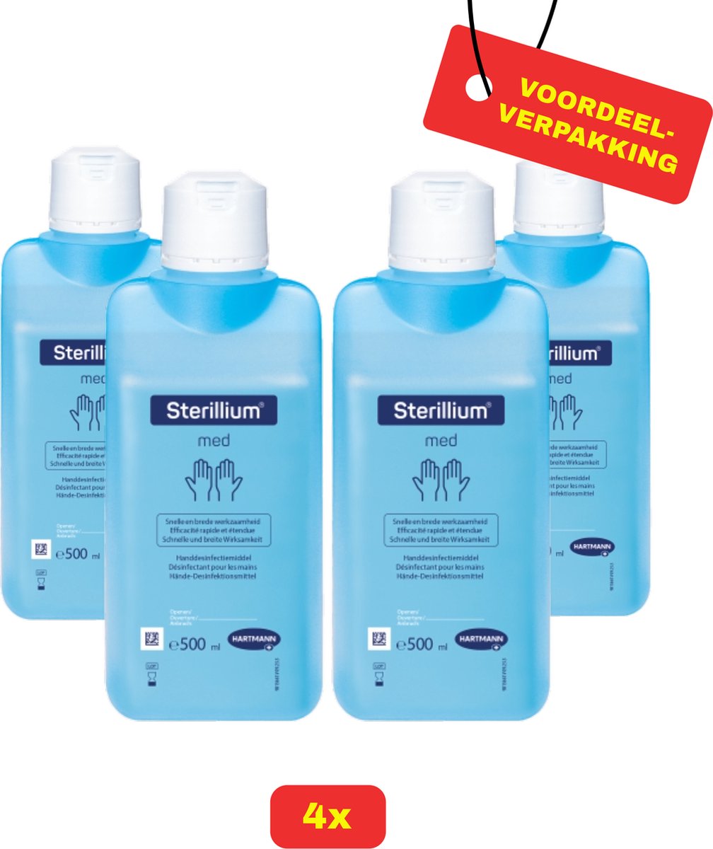 Goedkoopste 4 x Sterillium Med. Handdesinfectant van Hartmann - 4 x 500ml - Voordeelverpakking!