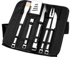 6-Piece Barbecue Set - Grill Tools with Folding Bag - BBQ Set Including Grill Fork Knife - Marinating Brush Tongs Spatula - Gift Idea for Men/Barbecues.