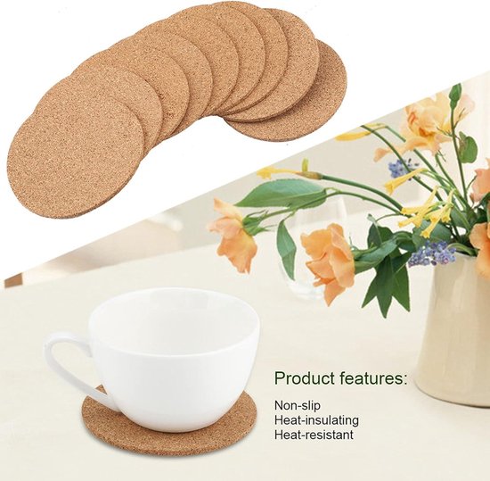 Ajuny Onderzetters voor Drankjes - Handgemaakte Decoratieve Houten & Hars Vierkante Antislip Onderzetter Tafelblad Bescherming voor Theekopjes Koffiemokken en Glazen, Wit Set van 4