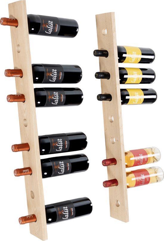 Eikenhouten Wijnrek voor 9 Wijnflessen