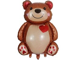 Ballon Grote Beer - Folieballon - Kinderballon - Valentijn - Liefde - Hart - 65x91 cm