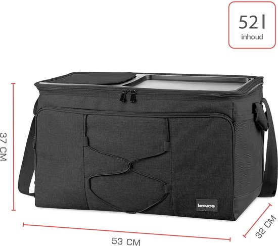 bomoe XXL opvouwbare koeltas antraciet - groot koelbox - 52 Liter picknicktas met dienblad - isolatietas koeltas geïsoleerd waterdicht - Tas 16 uur kolefunctie - KT53 bomoe XXL opvouwbare koeltas antraciet - groot koelbox - 52 Liter picknicktas met dienblad - isolatietas koeltas geïsoleerd waterdicht - Tas 16 uur kolefunctie - KT53
