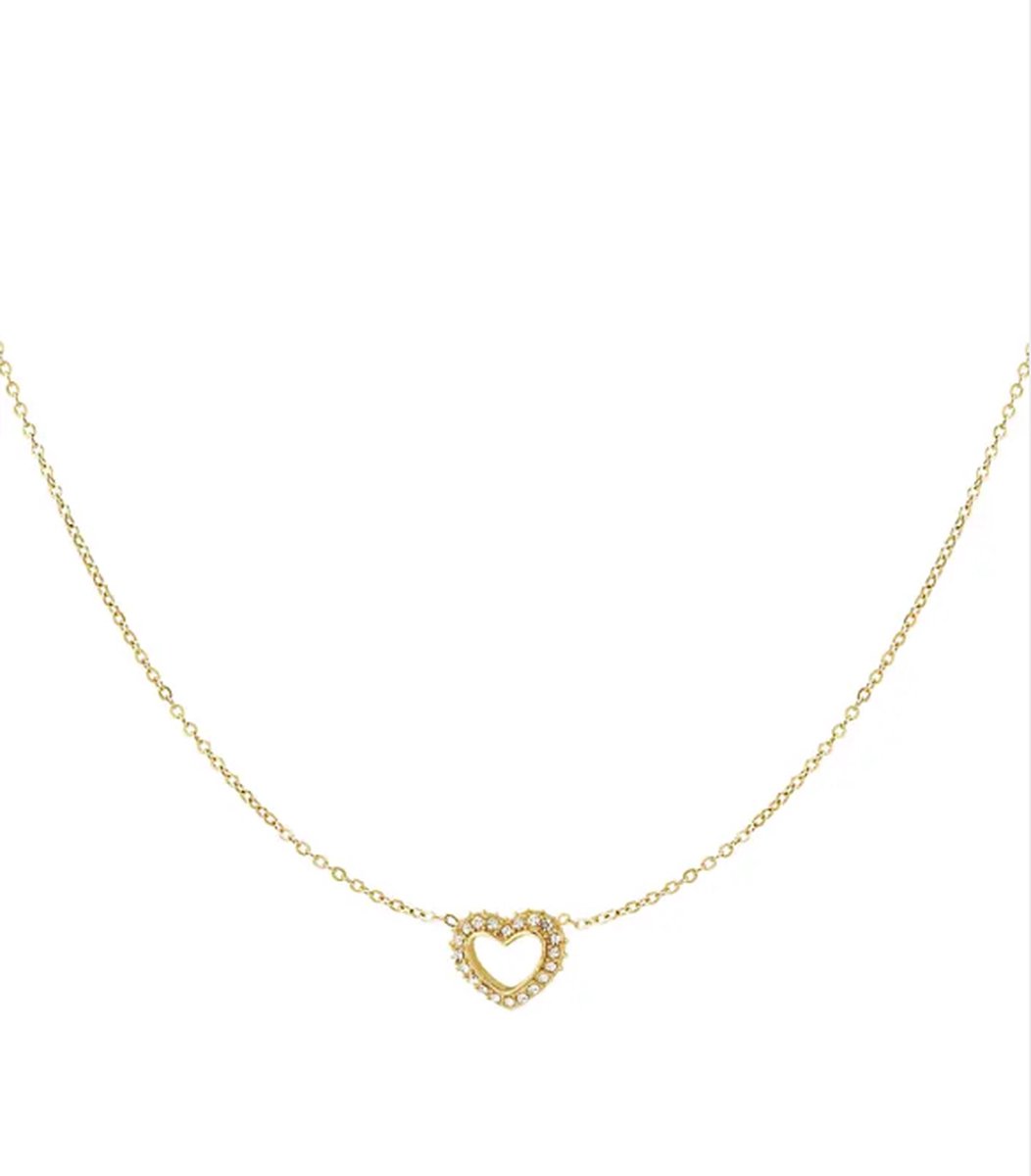Diamant hart ketting - goud