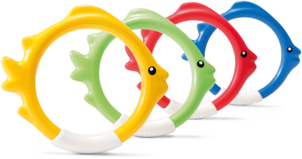 Onderwaterspeelset Intex fish rings - 4 stuks - Zwembadspel Intex