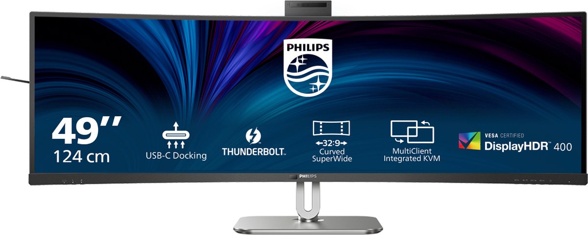 Philips 49B2U6903CH/00 computer monitor 124,5 cm (49") 5120 x 1440 Pixels Dual QHD LCD Grijs