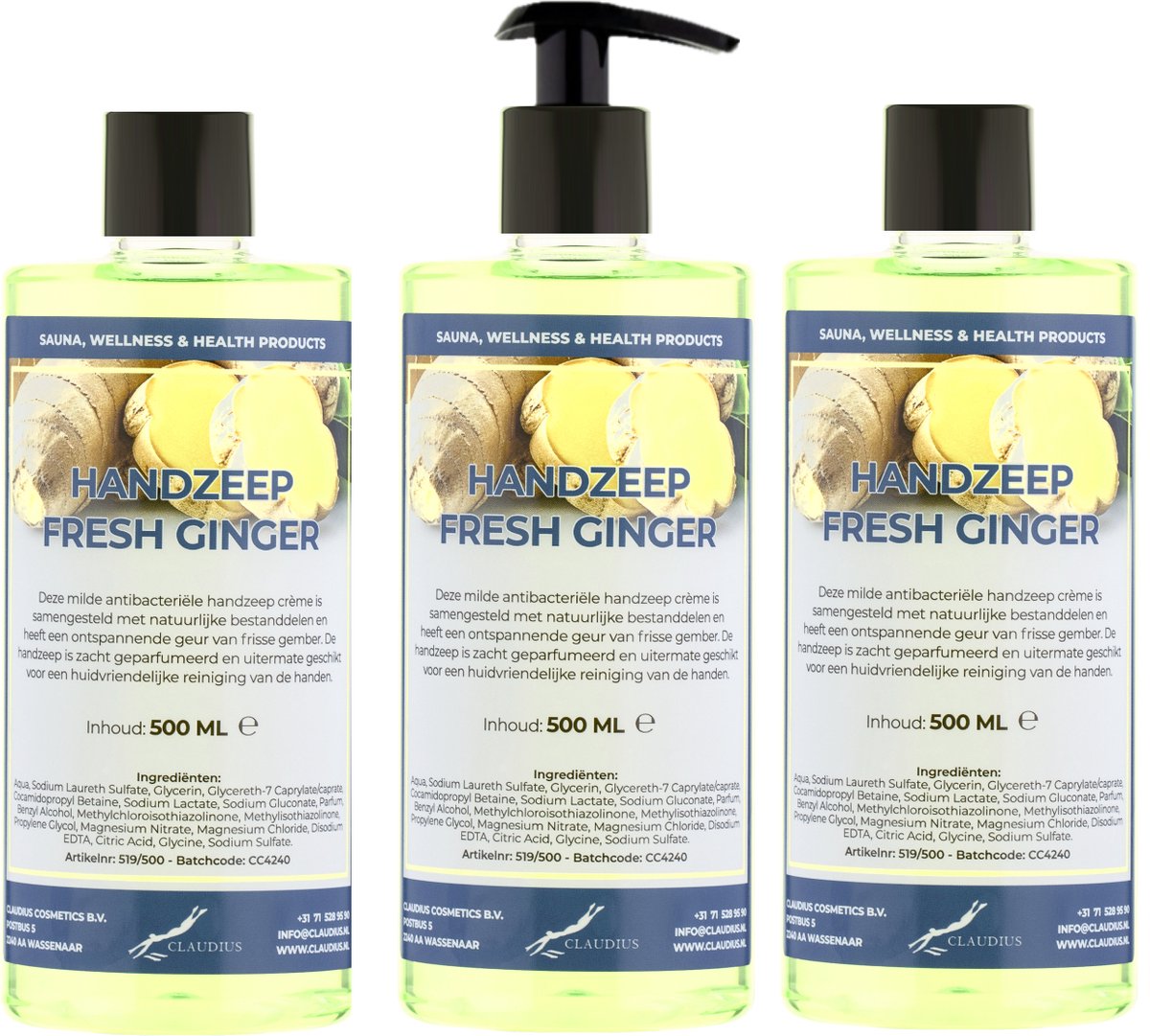Goedkoopste Handzeep Fresh Ginger 500 ml - met gratis pompje