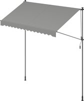 Rootz Clamp Awning with Crank - Gray Canopy - Retractable Shade - UV Protection - Powder-coated Steel - Aluminum Alloy - Polyester - 300cm x 120cm - Height Adjustable 220-300cm - Crank Length 120cm - Lightweight 9.4kg - Includes Instructions