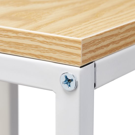 Plantenrek met 4 etages HxBxD: 100 x 40 x 40 cm van staal en MDF in wit-natuur voor de