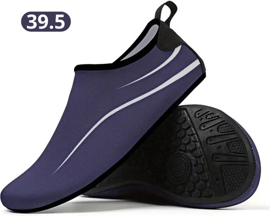 Livano Waterschoenen Voor Kinderen & Volwassenen - Aqua Shoes - Aquaschoenen - Afzwemschoenen - Zwemles Schoenen - Marineblauw - Maat 39.5