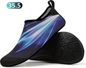 Livano Waterschoenen Voor Kinderen & Volwassenen - Aqua Shoes - Aquaschoenen - Afzwemschoenen - Zwemles Schoenen - Zwart Blauw - Maat 35.5