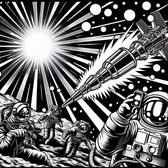 Pop art zwart wit schilderij | Monochrome meesterwerk: hedendaagse pop art in zwart-wit weergegeven | Kunst - 30x30 centimeter op Canvas | Foto op Canvas